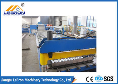 Blue Color Corrugated Sheet Roll Forming Machine / Corrugated Roof Roll Forming Machine