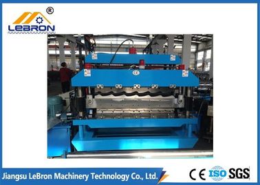 Blue Color Double Layer Roll Forming Machine , Metal Sheet Roof Roll Forming Machine
