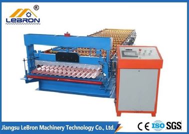 GI GP Material Corrugated Sheet Roll Forming Machine , Corrugated Sheet Metal Machine
